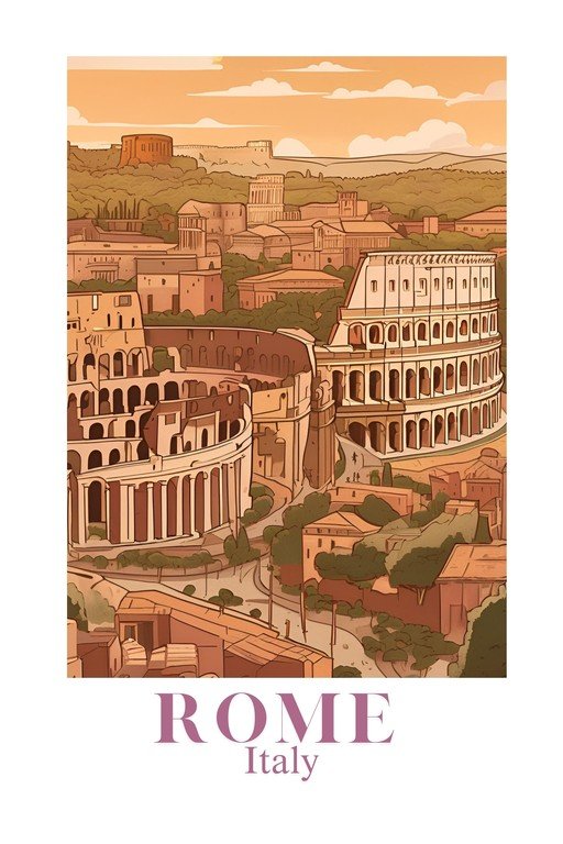 Colosseum and Roman Forum in Rome