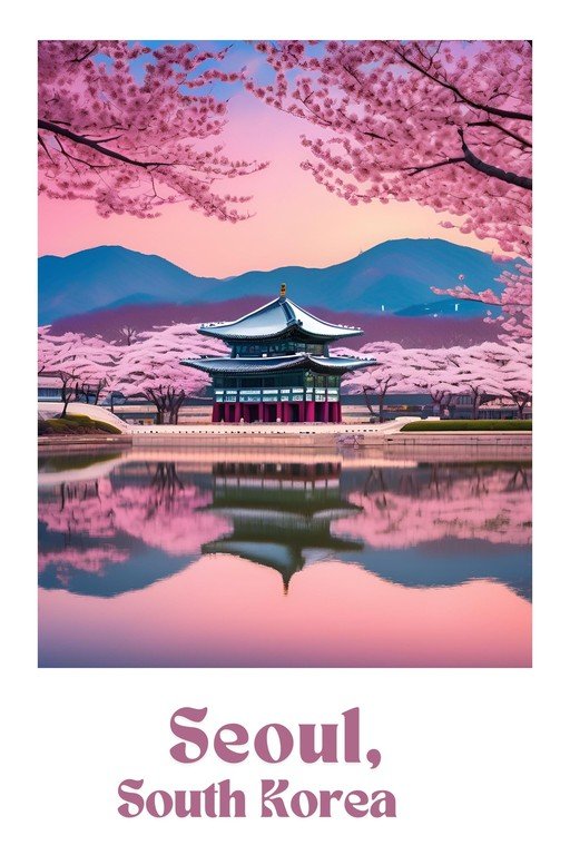 Gyeongbokgung Palace in Seoul during Cherry Blossom Season