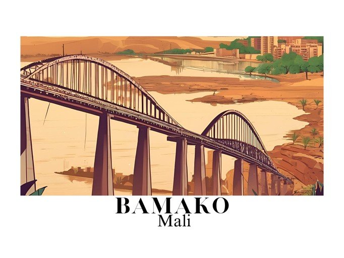 Bamako Mali Bridge Over River