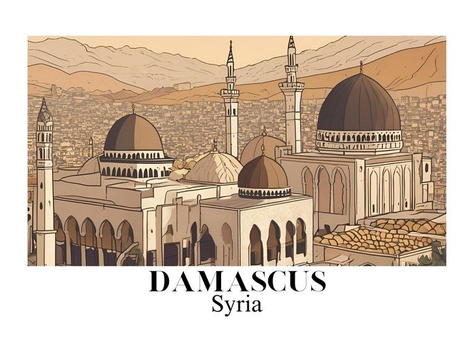 Damascus, Syria: Iconic Mosques and Cityscape