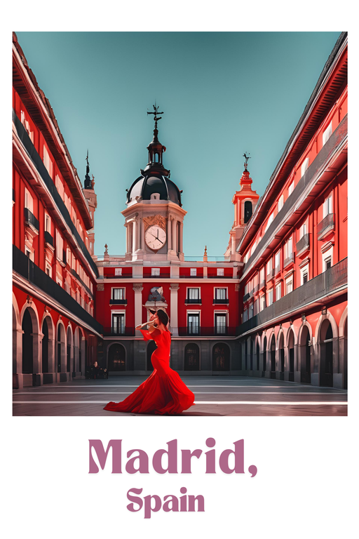Flamenco Dancer in Plaza Mayor, Madrid