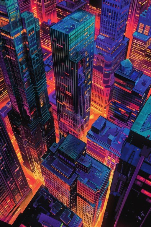 Neon Cityscape at Night