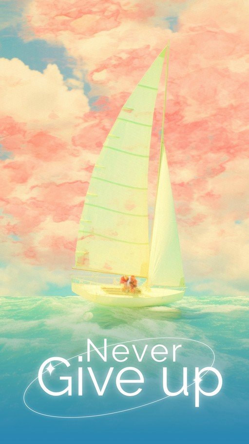 Sailboat on Wavy Seas Under Pink Clouds