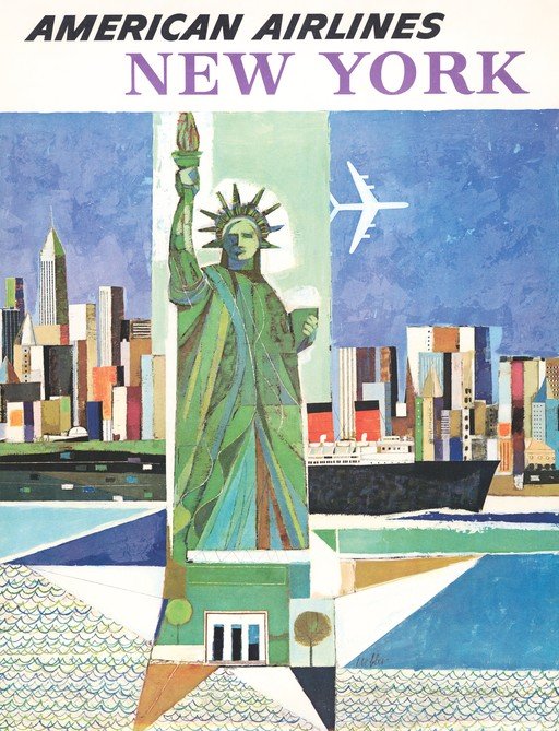 American Airlines New York Travel Poster