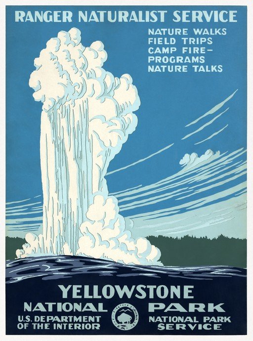 Yellowstone National Park Ranger Naturalist Service Poster