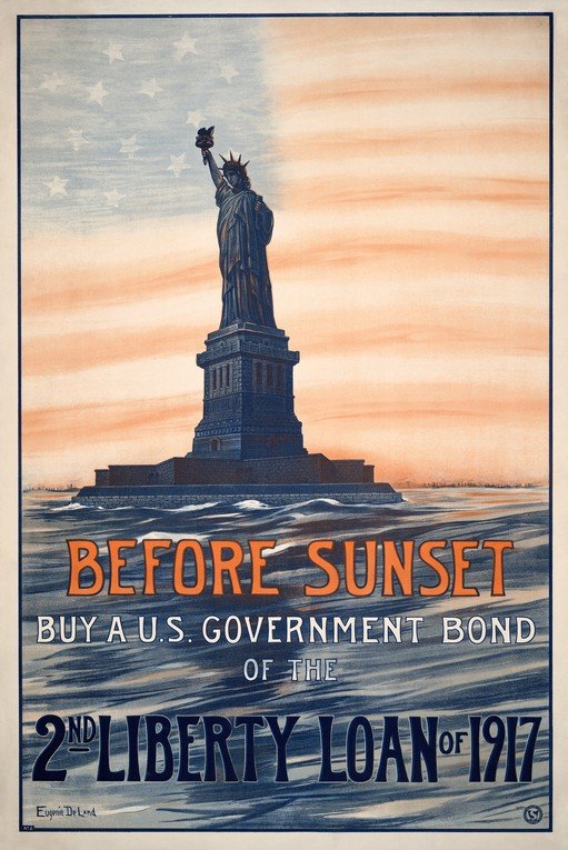 Statue of Liberty "Before Sunset" 2nd Liberty Loan of 1917 Poster