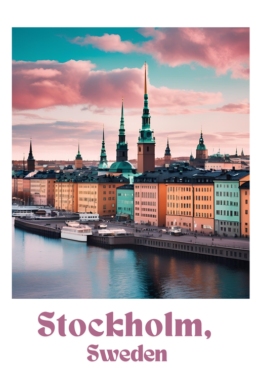 Stockholm, Sweden Skyline at Sunset