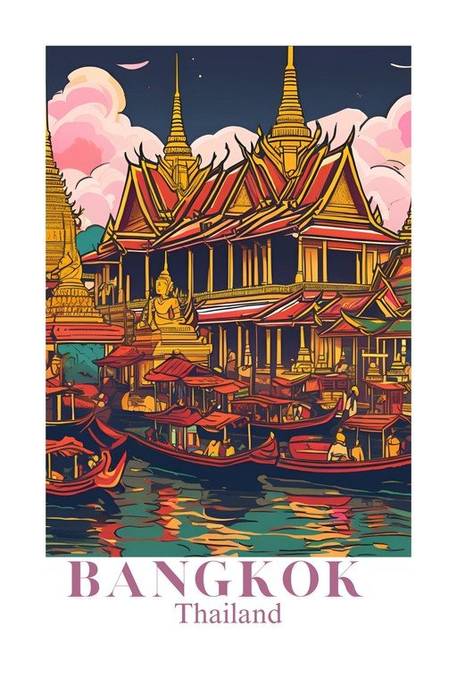 Bangkok Floating Market Scene