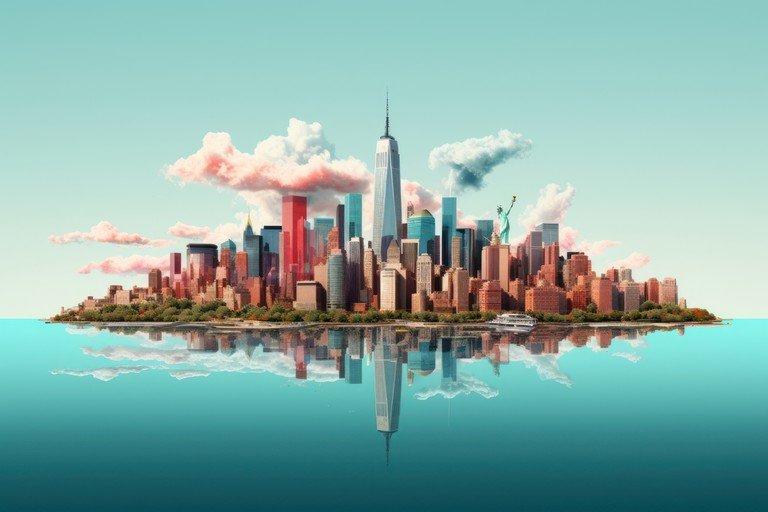 New York City Skyline Reflection