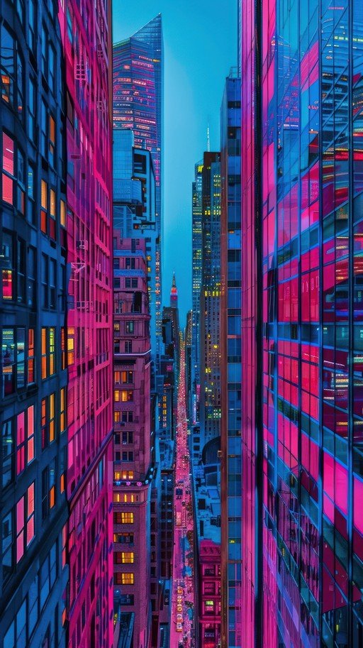 Neon Cityscape at Dusk