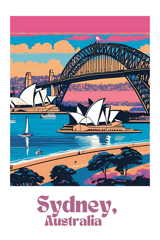 Sydney Opera House and Harbour Bridge Art Print