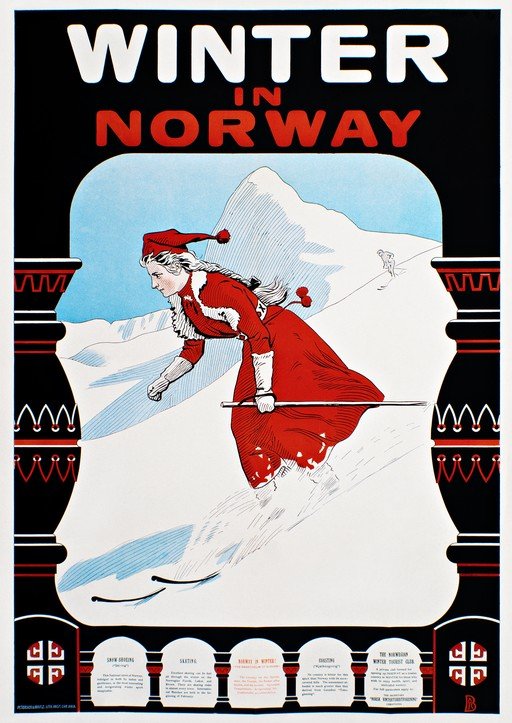 Winter in Norway Vintage Travel Poster