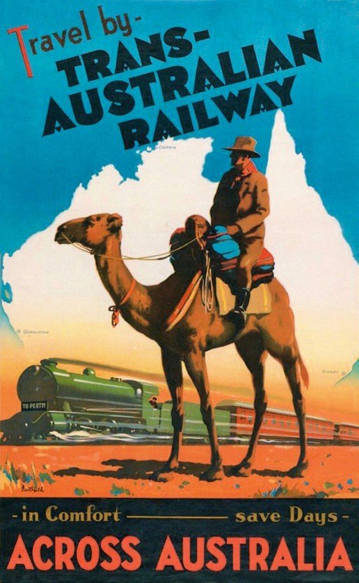 Travel by Trans-Australian Railway Poster