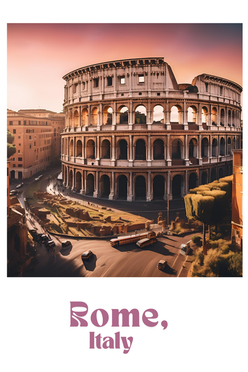Colosseum in Rome at Sunset
