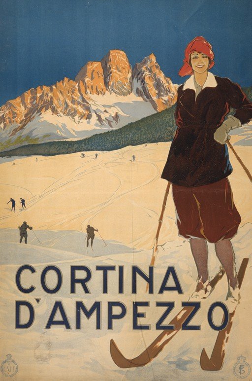 Cortina d'Ampezzo Vintage Ski Poster