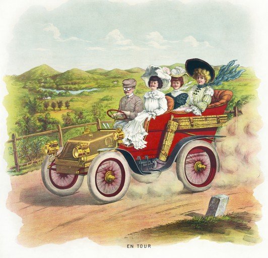 Vintage Car Excursion Through Rolling Hills