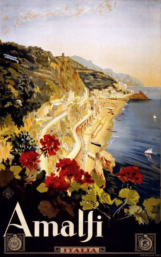 Amalfi, Italy Vintage Travel Poster