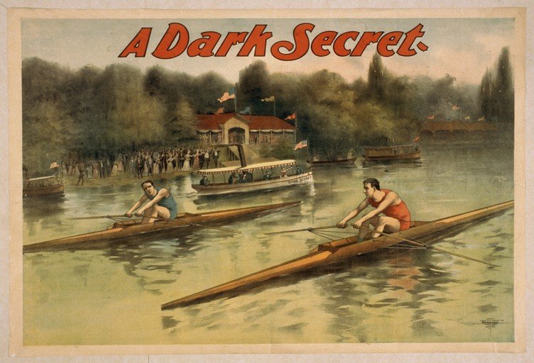 A Dark Secret: Vintage Rowing Race Poster