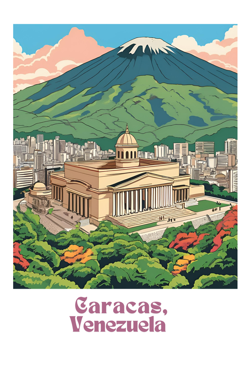 Caracas, Venezuela: Capitol Building and El Ávila Mountain