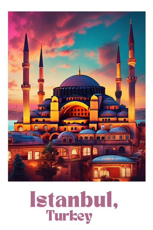 Hagia Sophia in Istanbul at Sunset