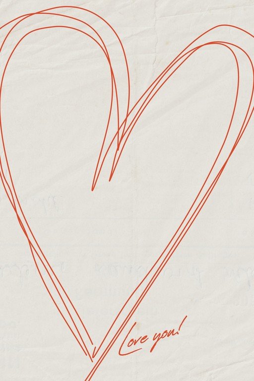 Hand-Drawn Heart with "Love You" Message