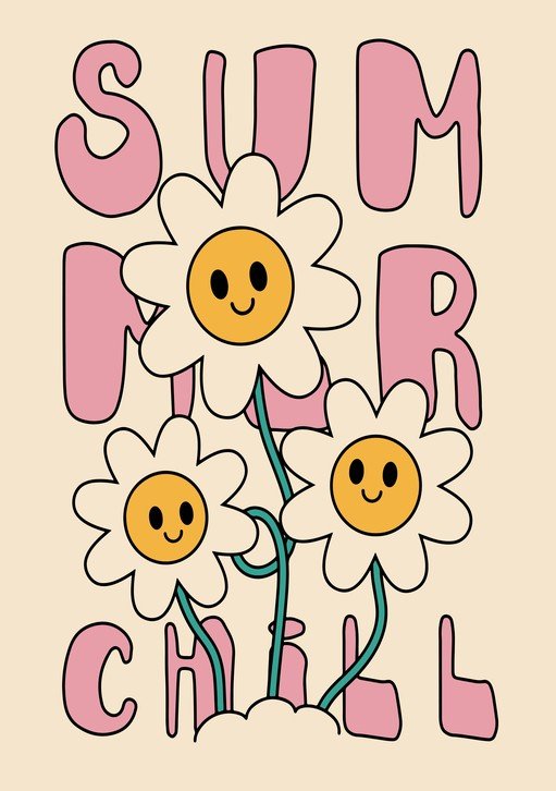 Retro Summer Chill Daisy Graphic