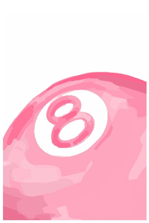 Pink 8 Ball with Watercolor Effect