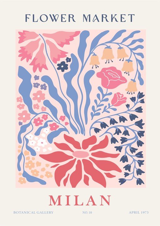 Milan Flower Market Botanical Gallery Poster