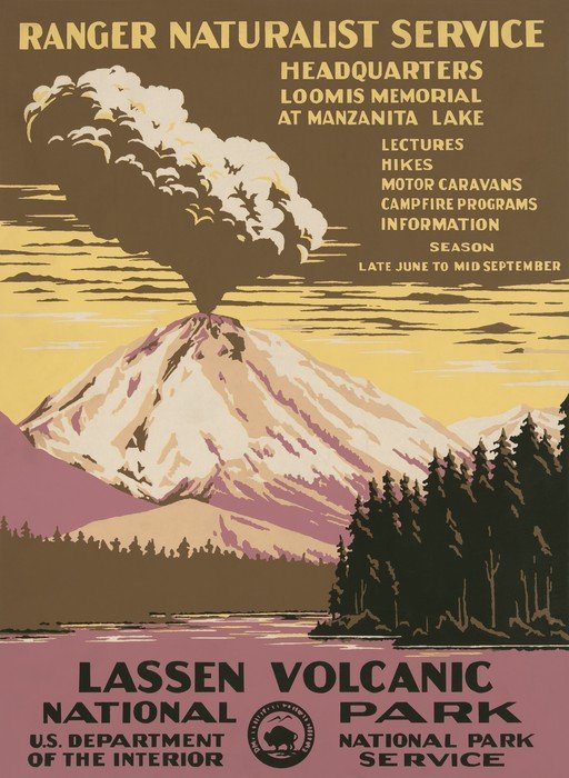 Lassen Volcanic National Park Ranger Naturalist Service Poster
