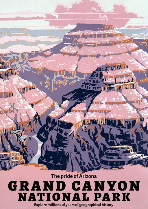 Grand Canyon National Park Vintage Travel Poster