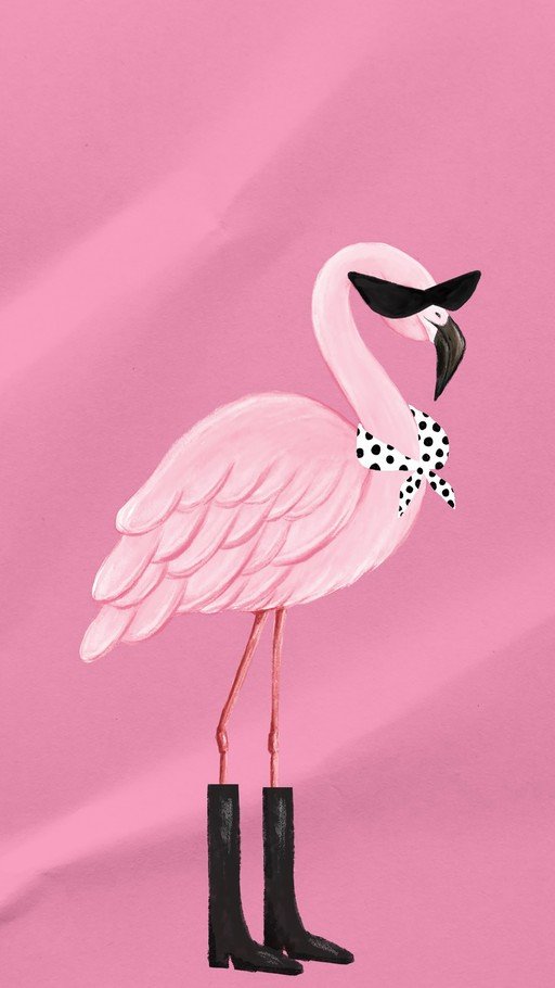 Stylish Flamingo in Sunglasses and Boots