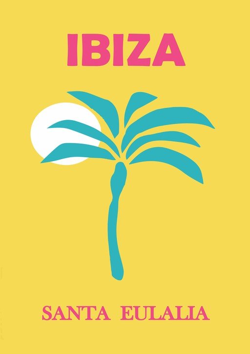 Ibiza Santa Eulalia Palm Tree Poster