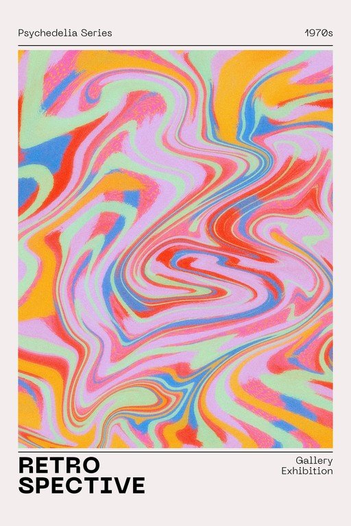 Psychedelic Retro Spective Gallery Exhibition Poster