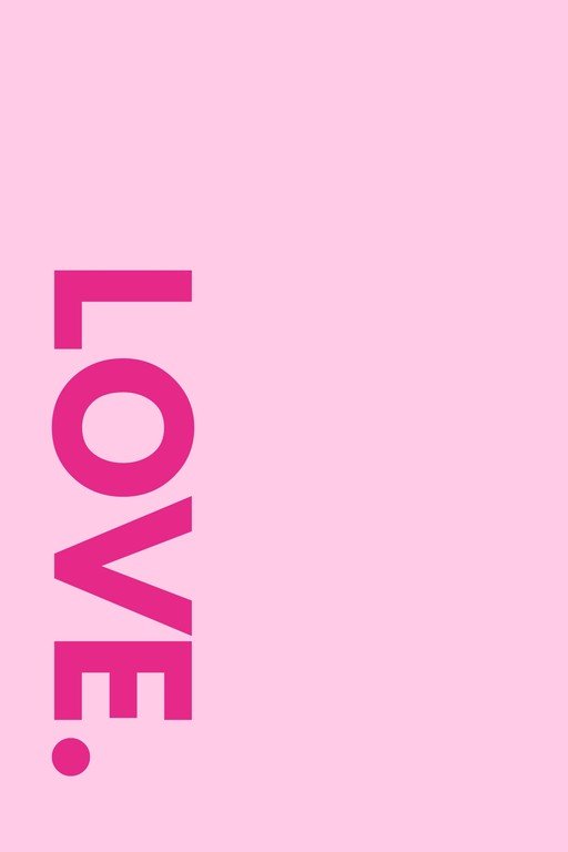 Bold Pink "LOVE" Text on Pastel Pink Background