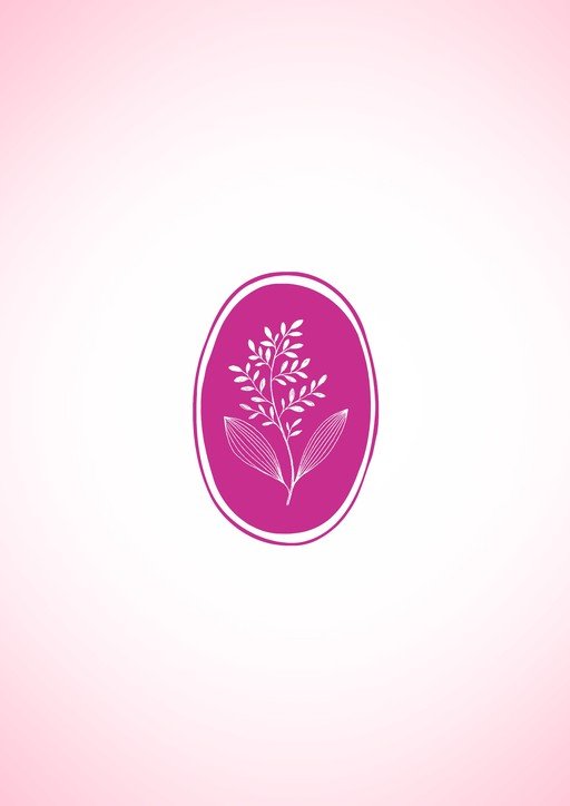 Elegant Floral Emblem on Soft Pink Gradient