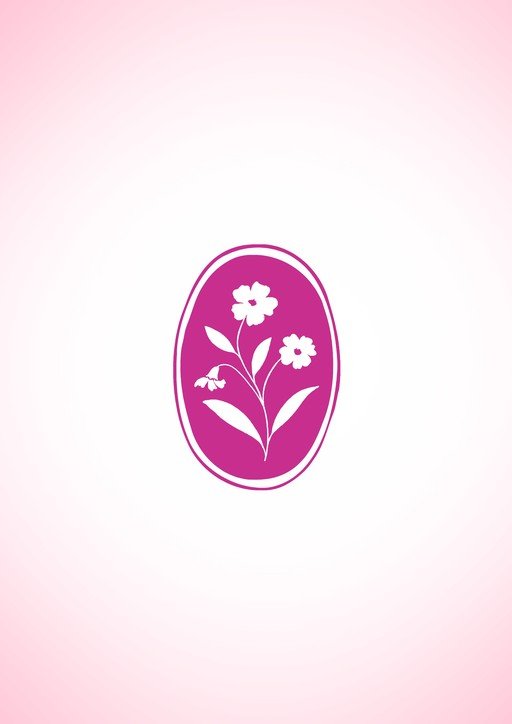Floral Emblem on Pink Gradient Background