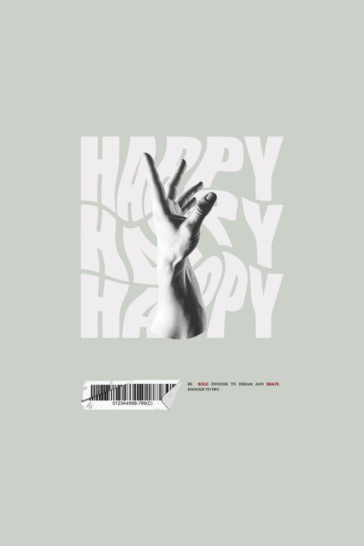 Motivational Hand and Text Graphic