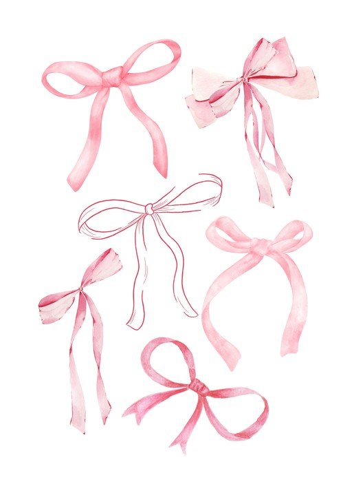 Pink Watercolor Bows Collection