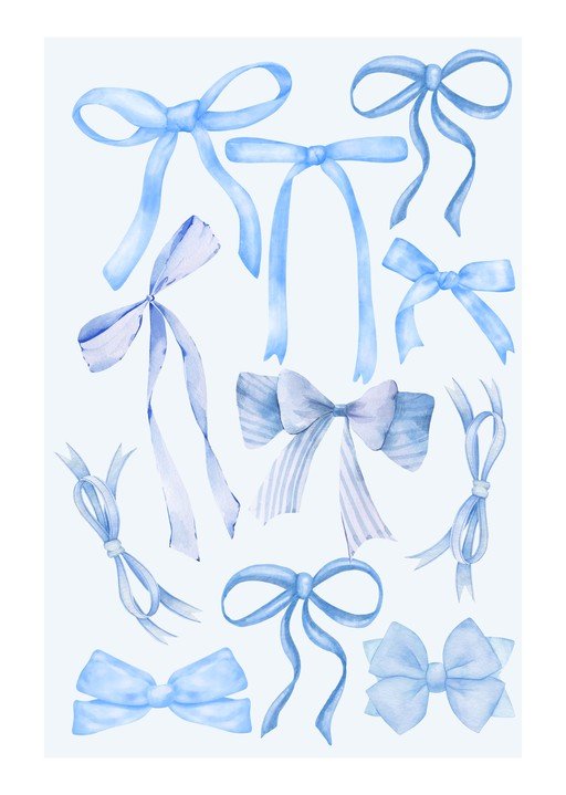 Collection of Blue Watercolor Bows