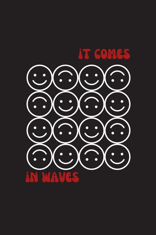 Smiley Faces in Waves Graphic