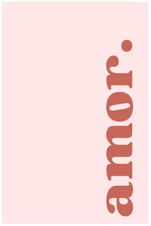 Minimalist 'Amor' Text Design in Soft Pink and Terracotta