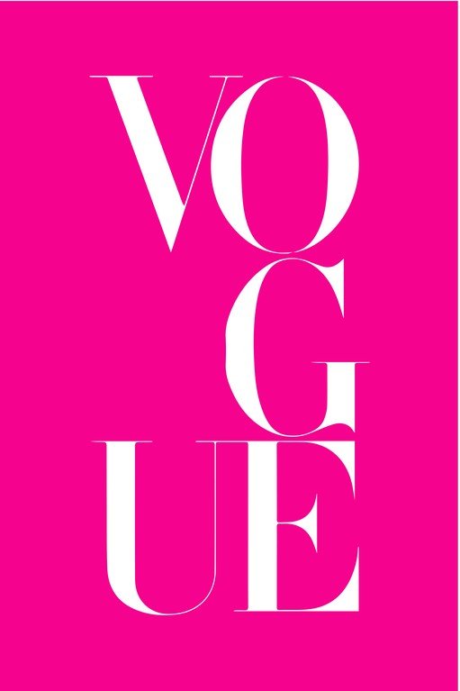 Vogue Logo on Bright Pink Background