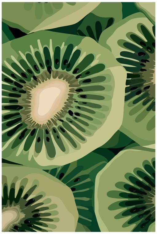 Abstract Kiwi Slices Pattern