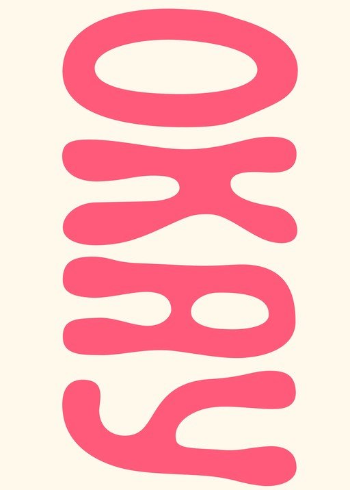 Bold Pink "OKAY" Text on Cream Background