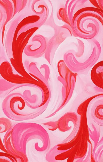 Abstract Swirls of Pink and Red