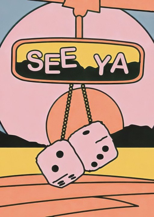Retro Dice and "See Ya" Sign