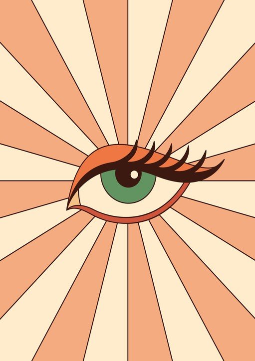 Retro Eye Burst Graphic