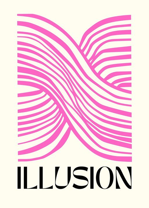 Abstract Pink and Cream Illusion Design