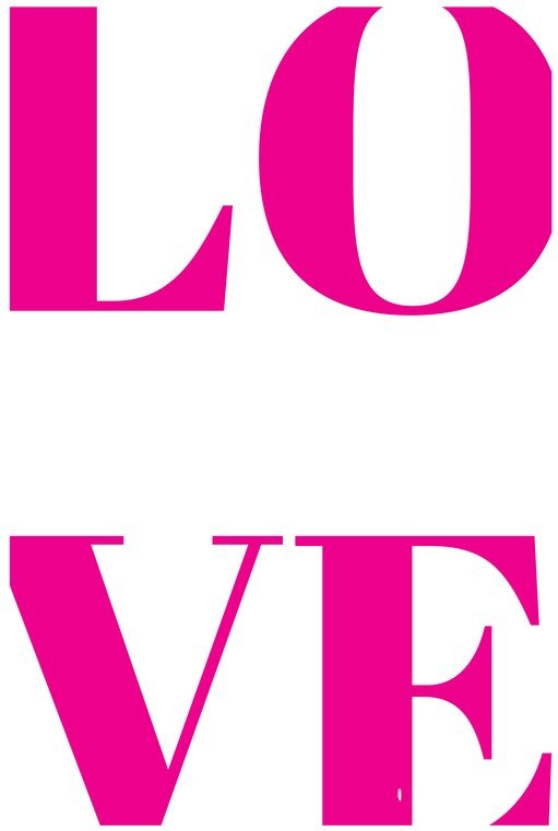 Bold Pink "LOVE" Typography
