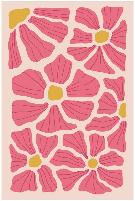 Abstract Pink Floral Art